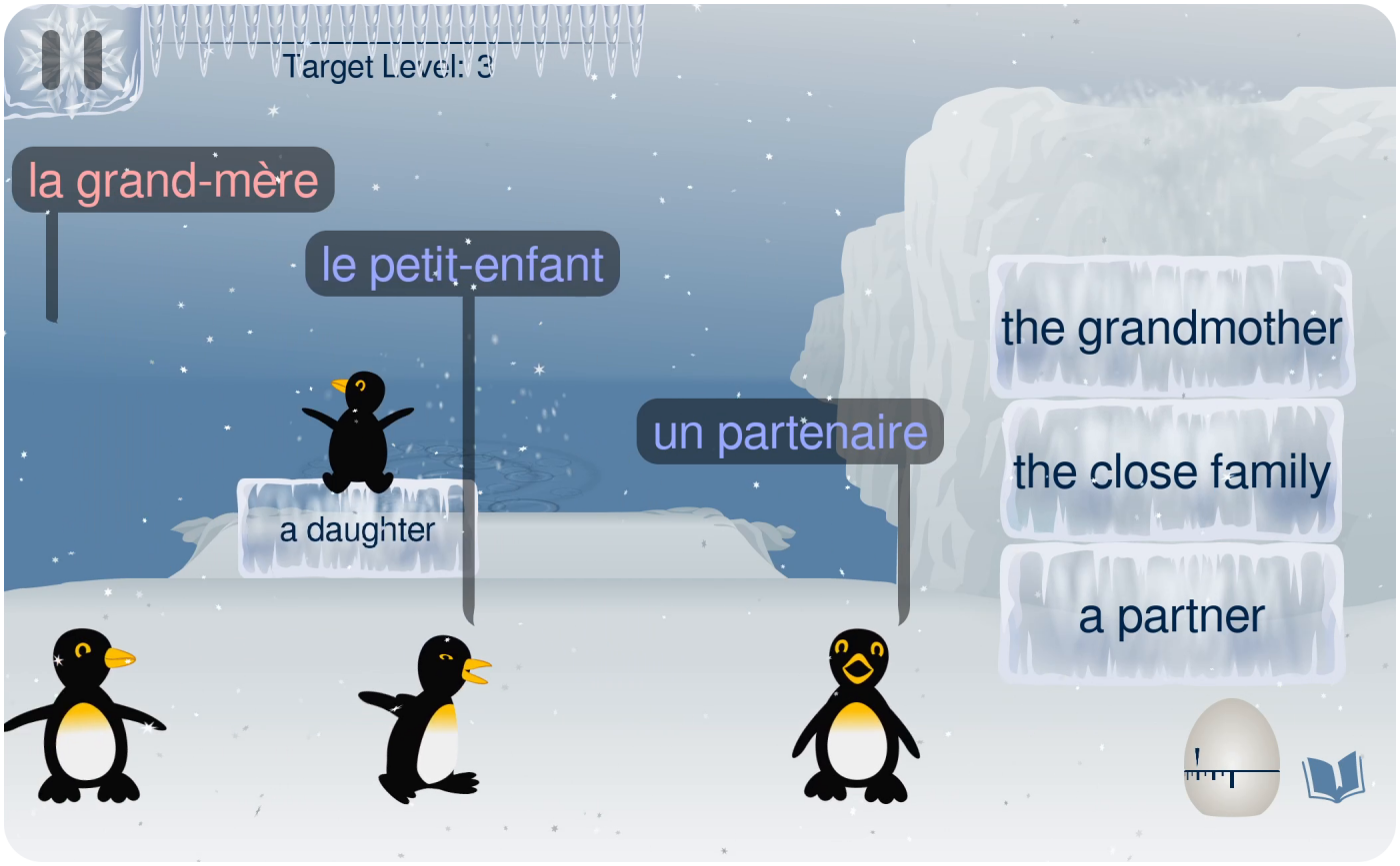 Screenshot of a penguin sliding activity (2 of 3)